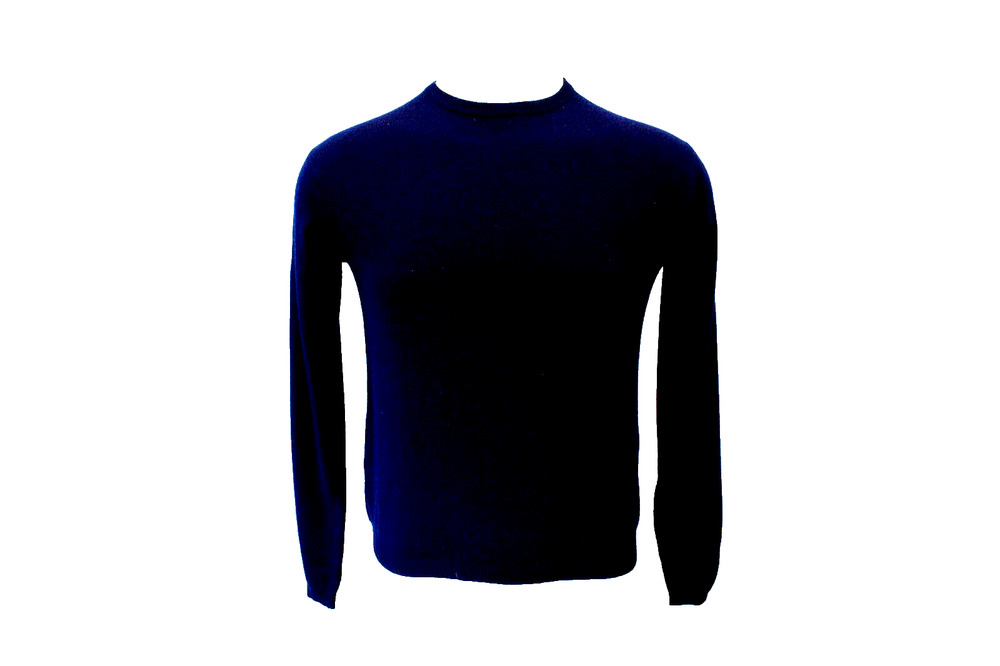 William Randal Cashmere Silk Navy Crew Neck Top Sweater Large